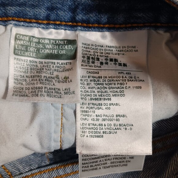 Levi's, 501 Striped Denim, High Rise, Cut Off Shorts, Button Fly, W-28, Frayed - Picture 12 of 14